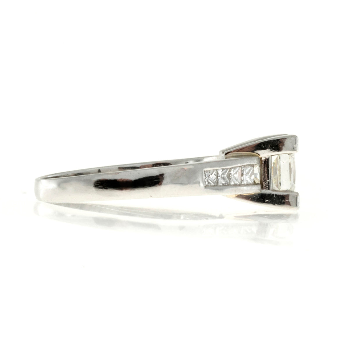 1.02ct Princess Cut Platinum Certified Engagement Ring Channel Set Sides – image 5