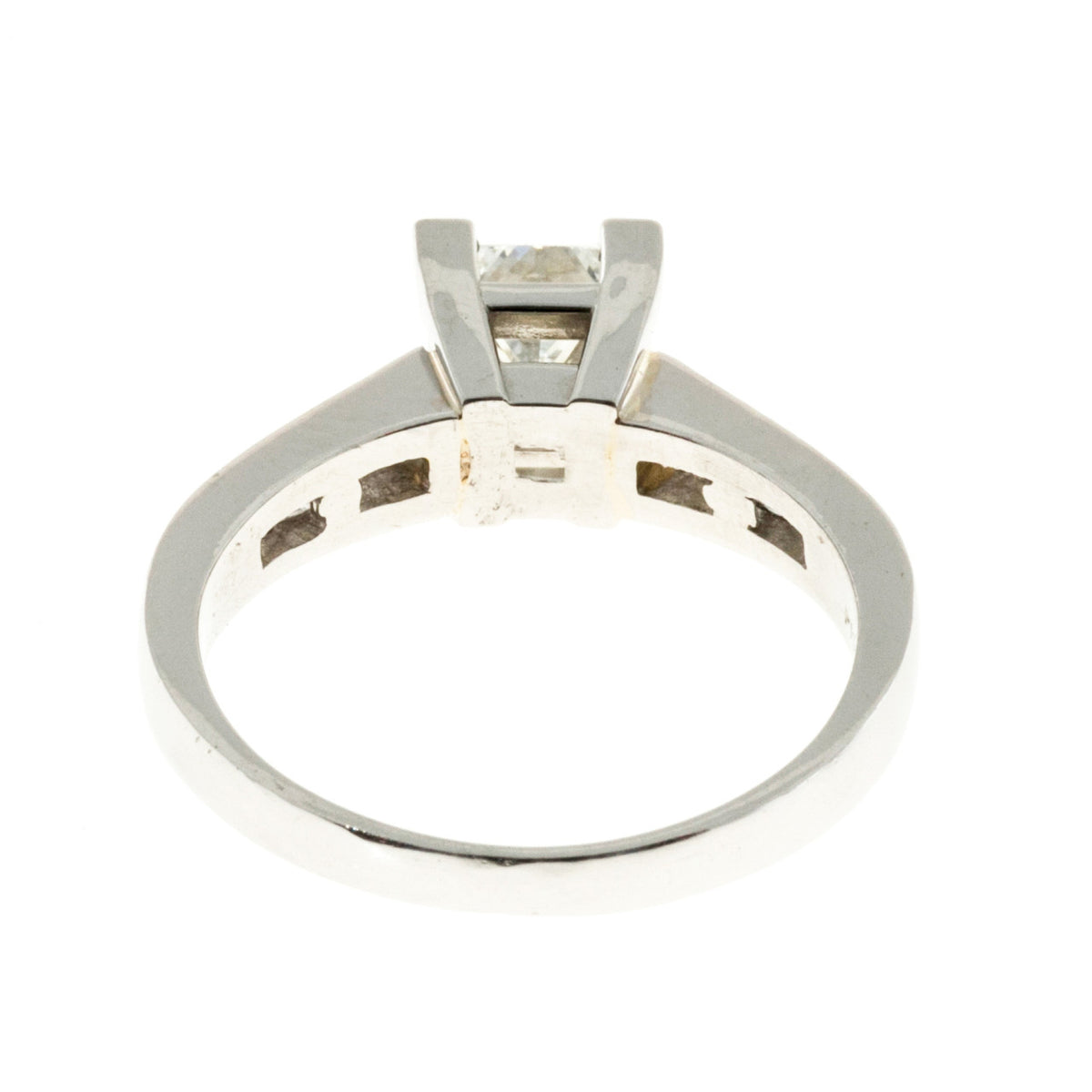 1.02ct Princess Cut Platinum Certified Engagement Ring Channel Set Sides – image 4