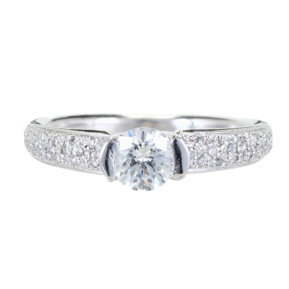 Estate Mosi Platinum Designer Engagement Ring .52ct Diamond – image 2