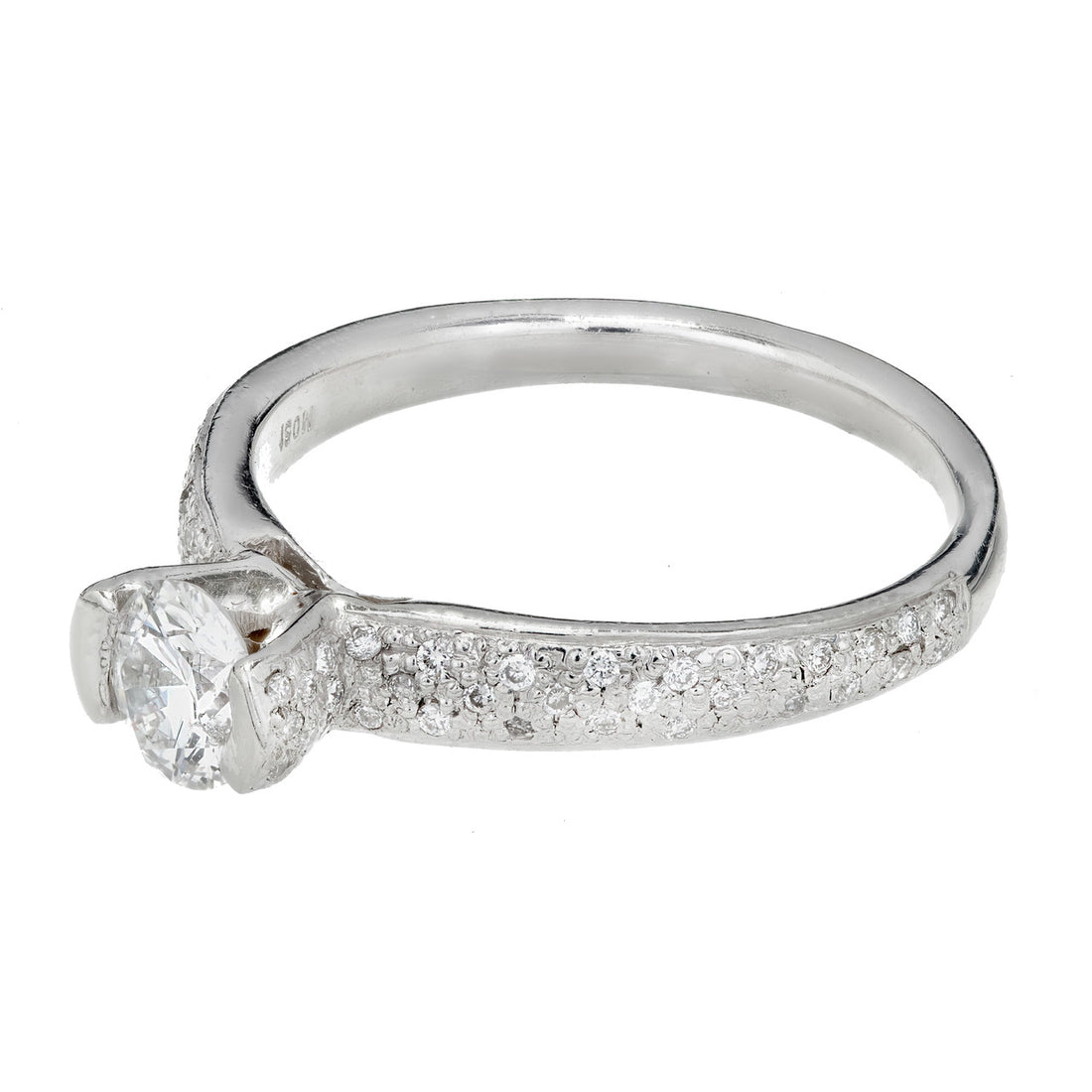 Estate Mosi Platinum Designer Engagement Ring .52ct Diamond – image 5