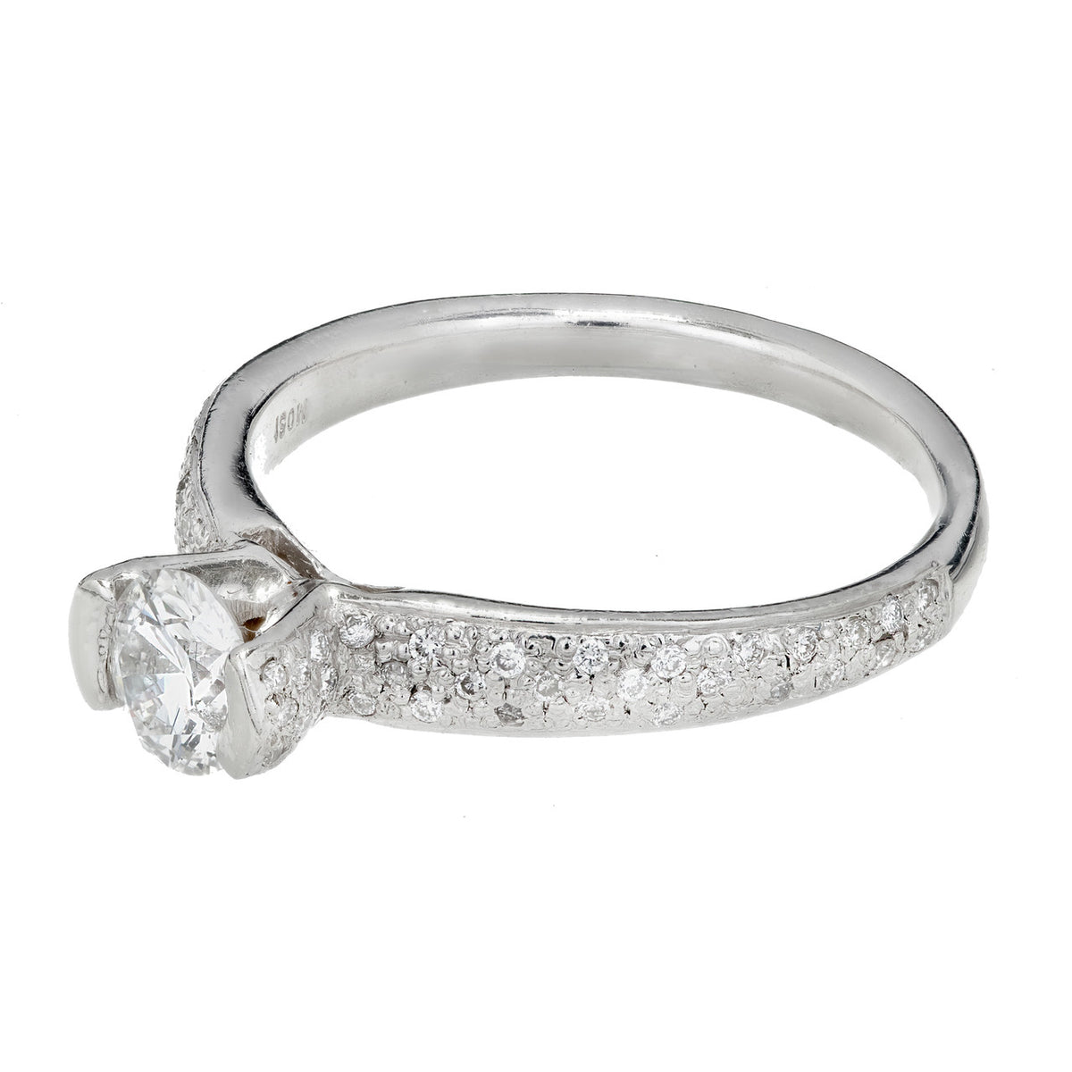 Estate Mosi Platinum Designer Engagement Ring .52ct Diamond – image 5