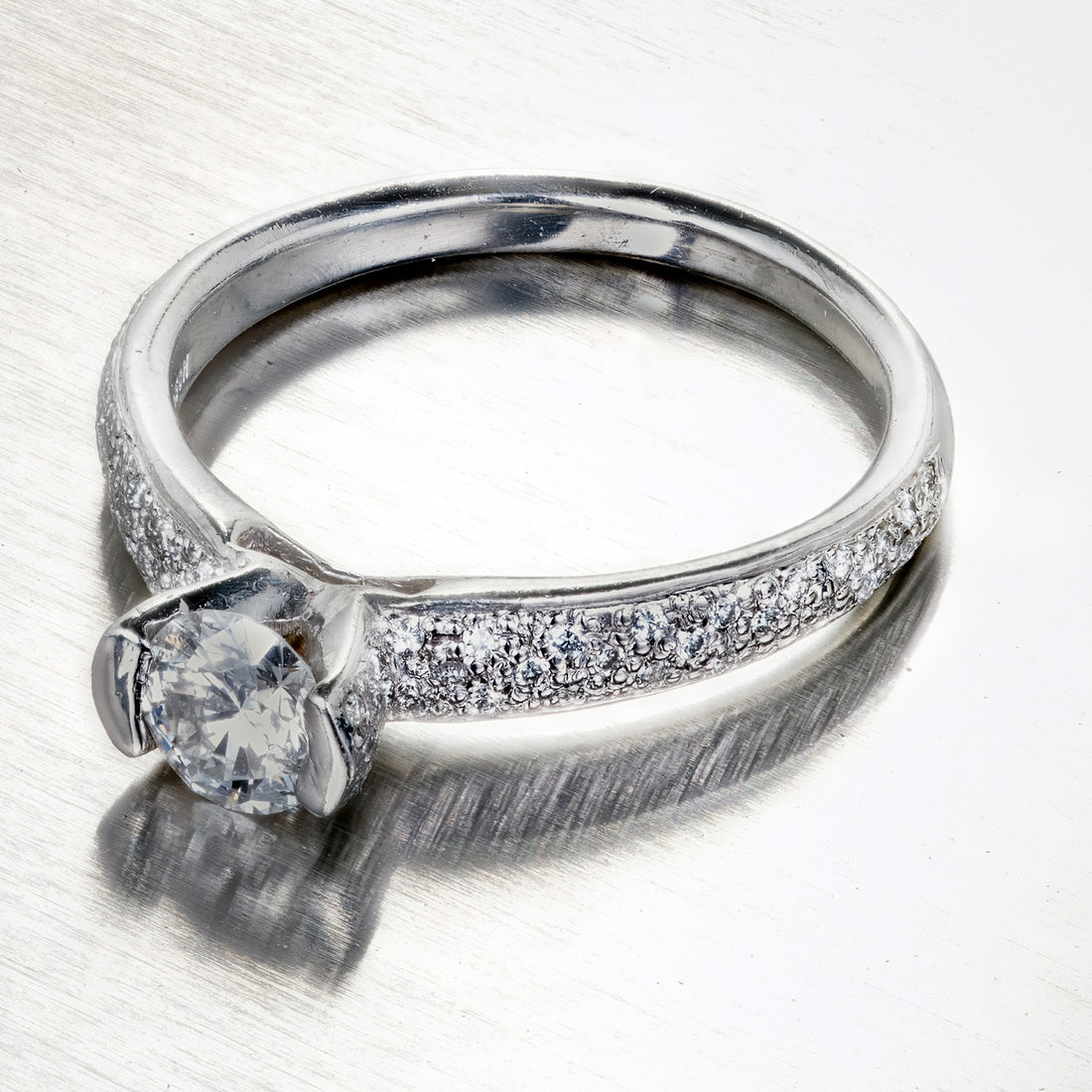 Estate Mosi Platinum Designer Engagement Ring .52ct Diamond – image 3