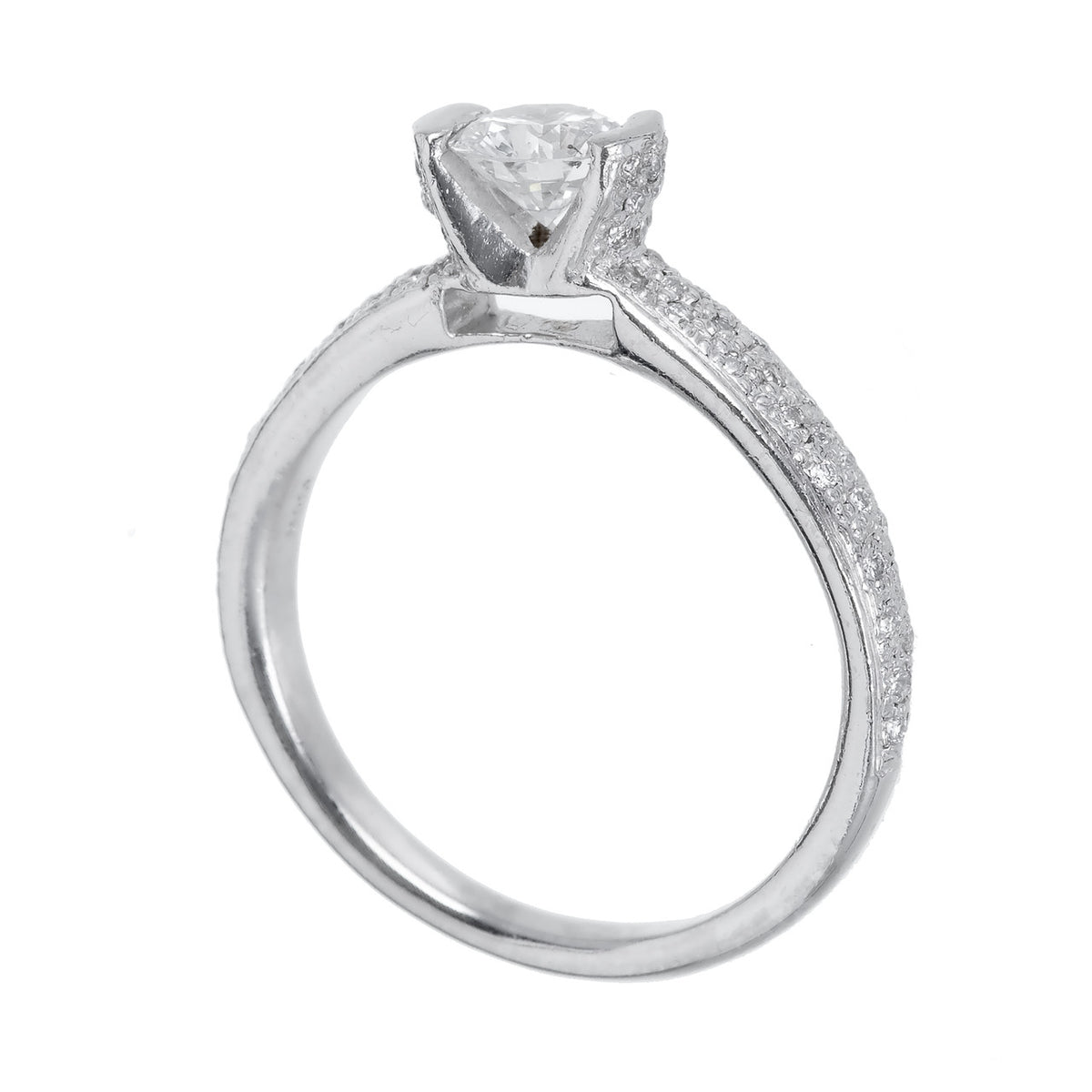 Estate Mosi Platinum Designer Engagement Ring .52ct Diamond – image 10