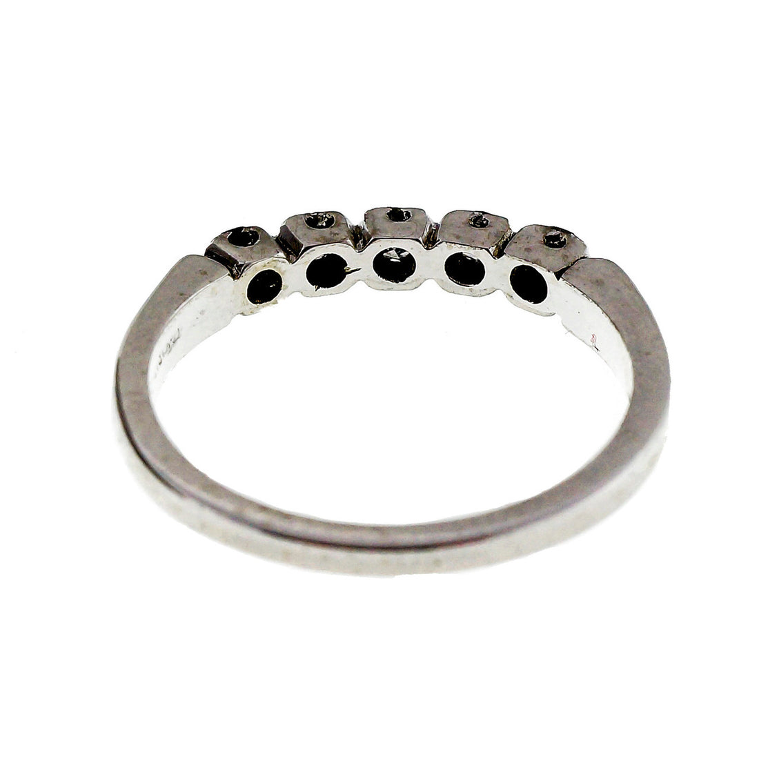 Art Deco 1940 Platinum .10ct 5 Diamond Wedding Band Ring – image 4