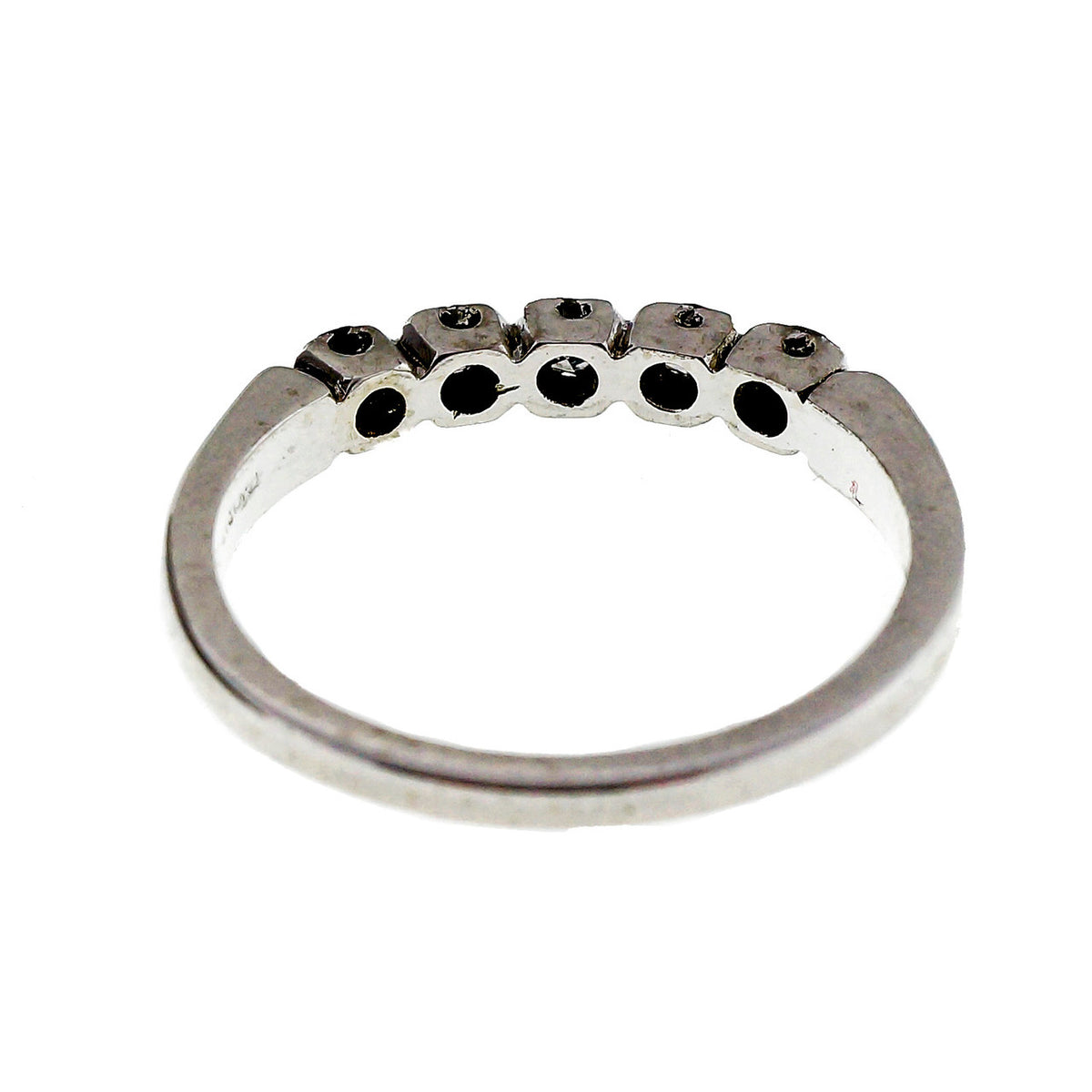 Art Deco 1940 Platinum .10ct 5 Diamond Wedding Band Ring – image 4