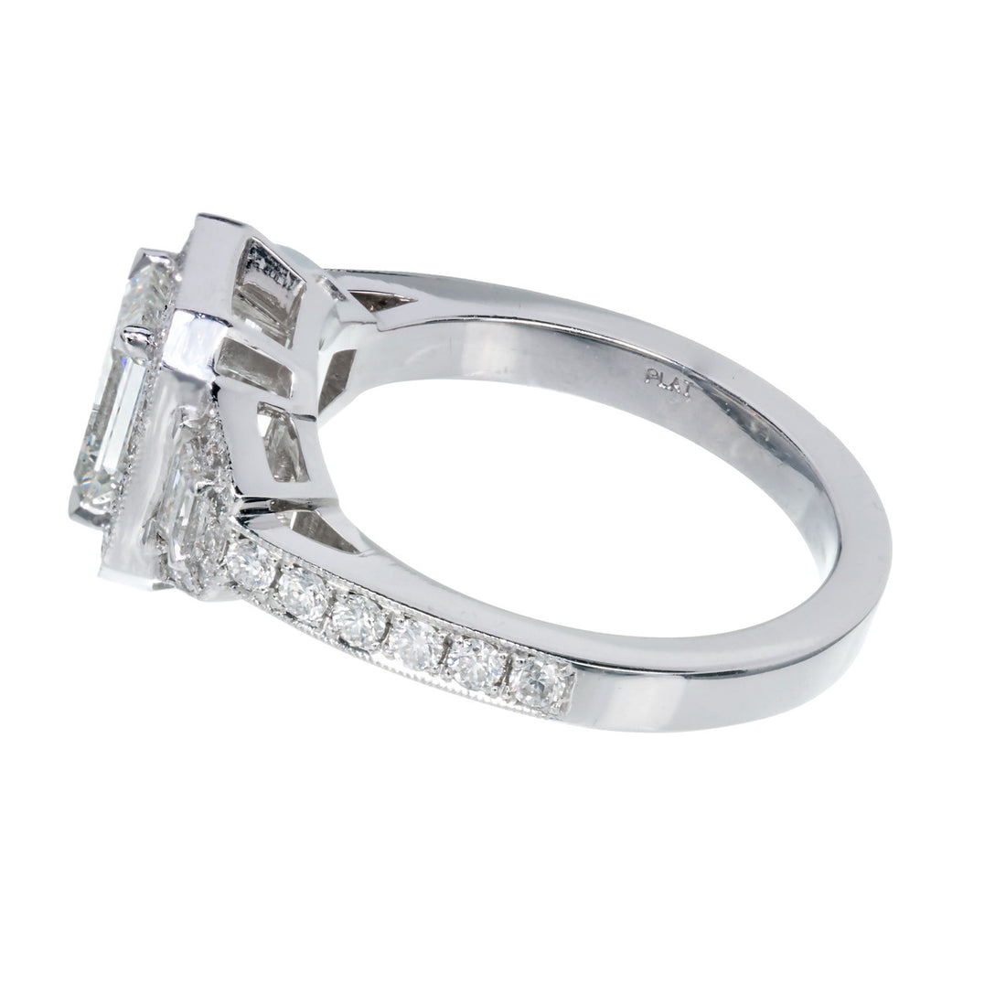 Peter Suchy GIA Certified 1.11 Carat Diamond Halo Platinum Engagement Ring – image 5
