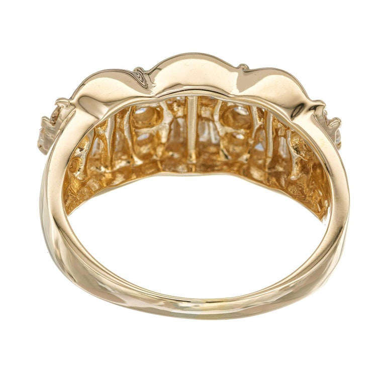 1.64 Carat Diamond Wave Yellow Gold Band Ring, circa 1960 – image 5