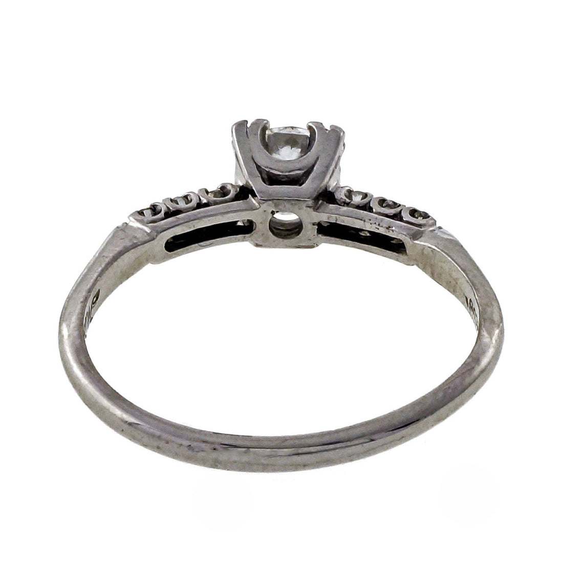 Vintage 1930 .65ct Old European Cut Fish Tail Miracle Platinum Engagement Ring – image 5