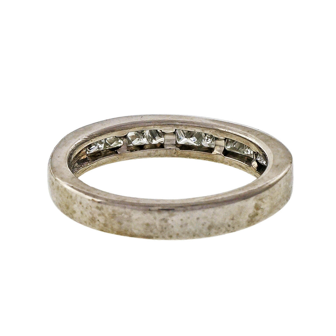 Estate 10 Princess Cut Diamond Channel Set Band Ring Platinum – image 5