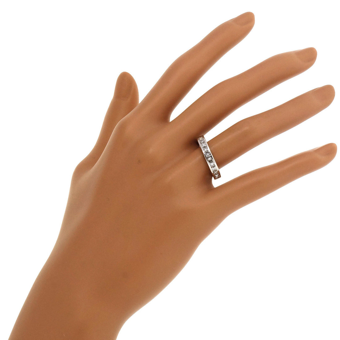 Estate 10 Princess Cut Diamond Channel Set Band Ring Platinum – image 6
