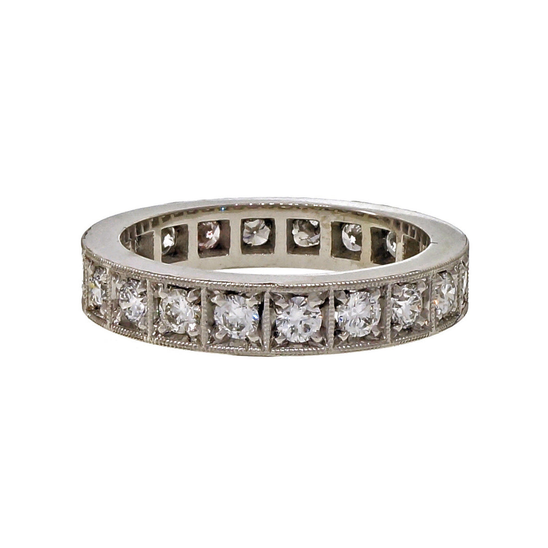 Peter Suchy 3.9mm Eternity Bead Set Wedding Band Ring 1.00ct Platinum – image 3