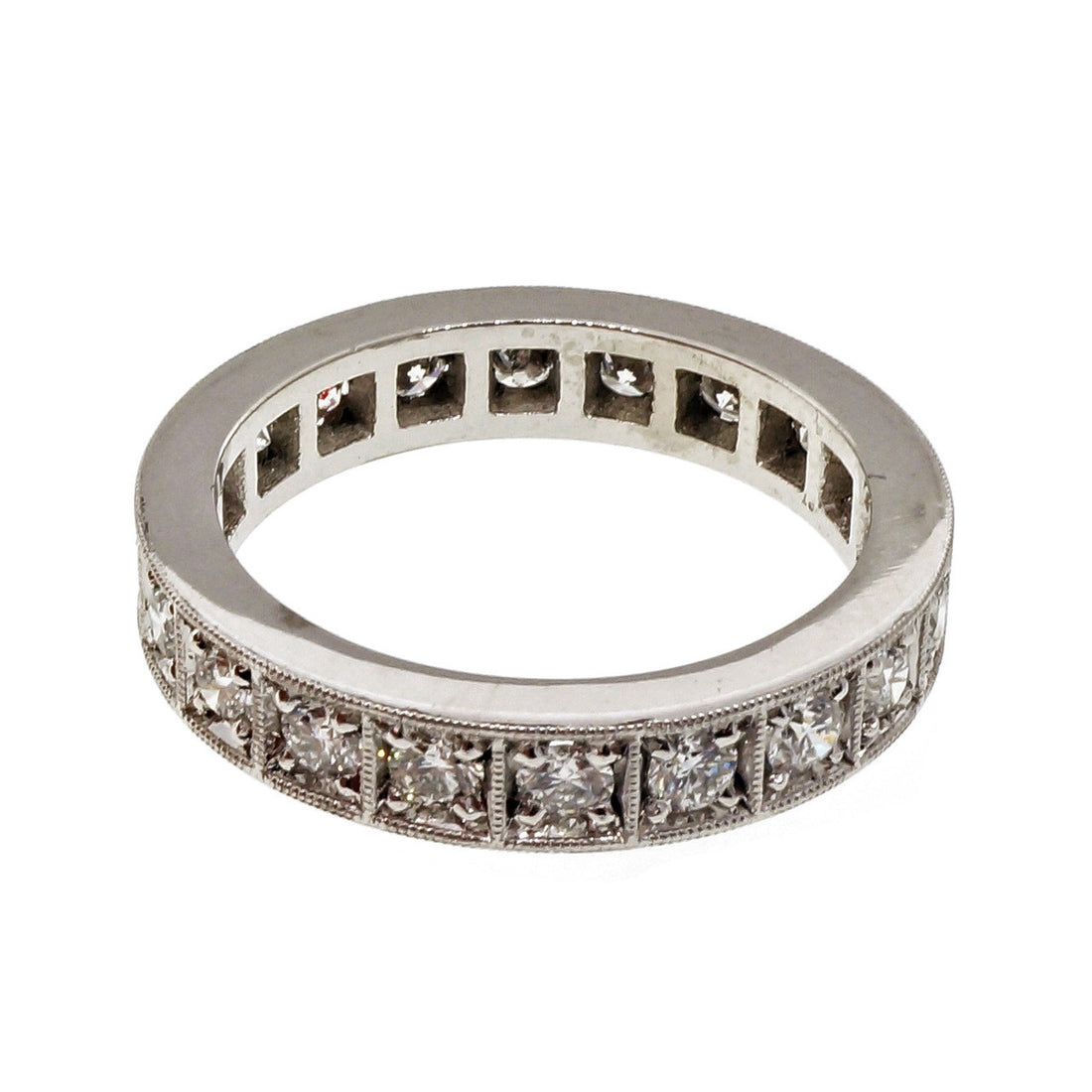 Peter Suchy 3.9mm Eternity Bead Set Wedding Band Ring 1.00ct Platinum – image 4