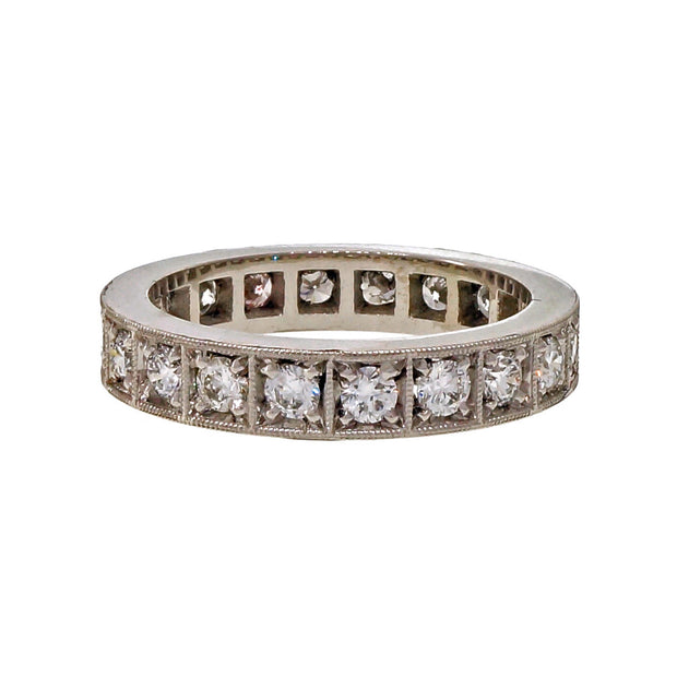 Peter Suchy 3.9mm Eternity Bead Set Wedding Band Ring 1.00ct Platinum