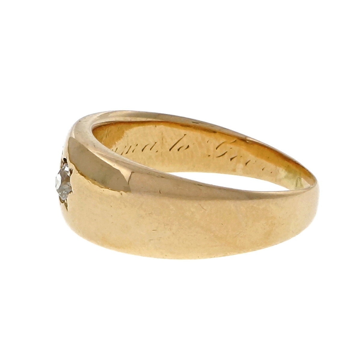 Victorian 1890 Kohn 14k Pink Gold Old European Cut Diamond Band Ring – image 2