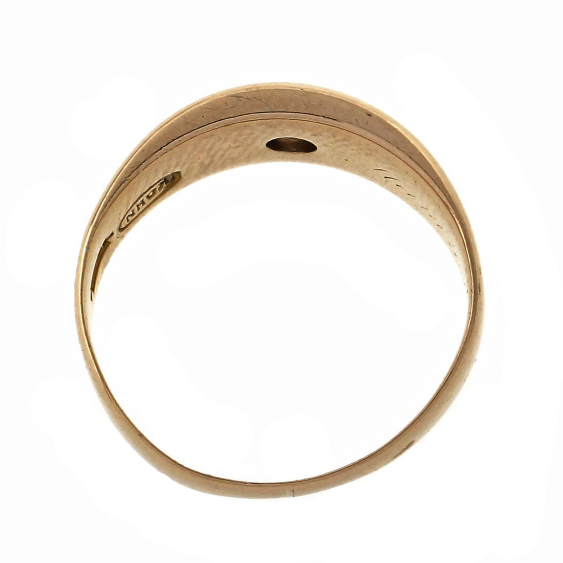 Victorian 1890 Kohn 14k Pink Gold Old European Cut Diamond Band Ring – image 3
