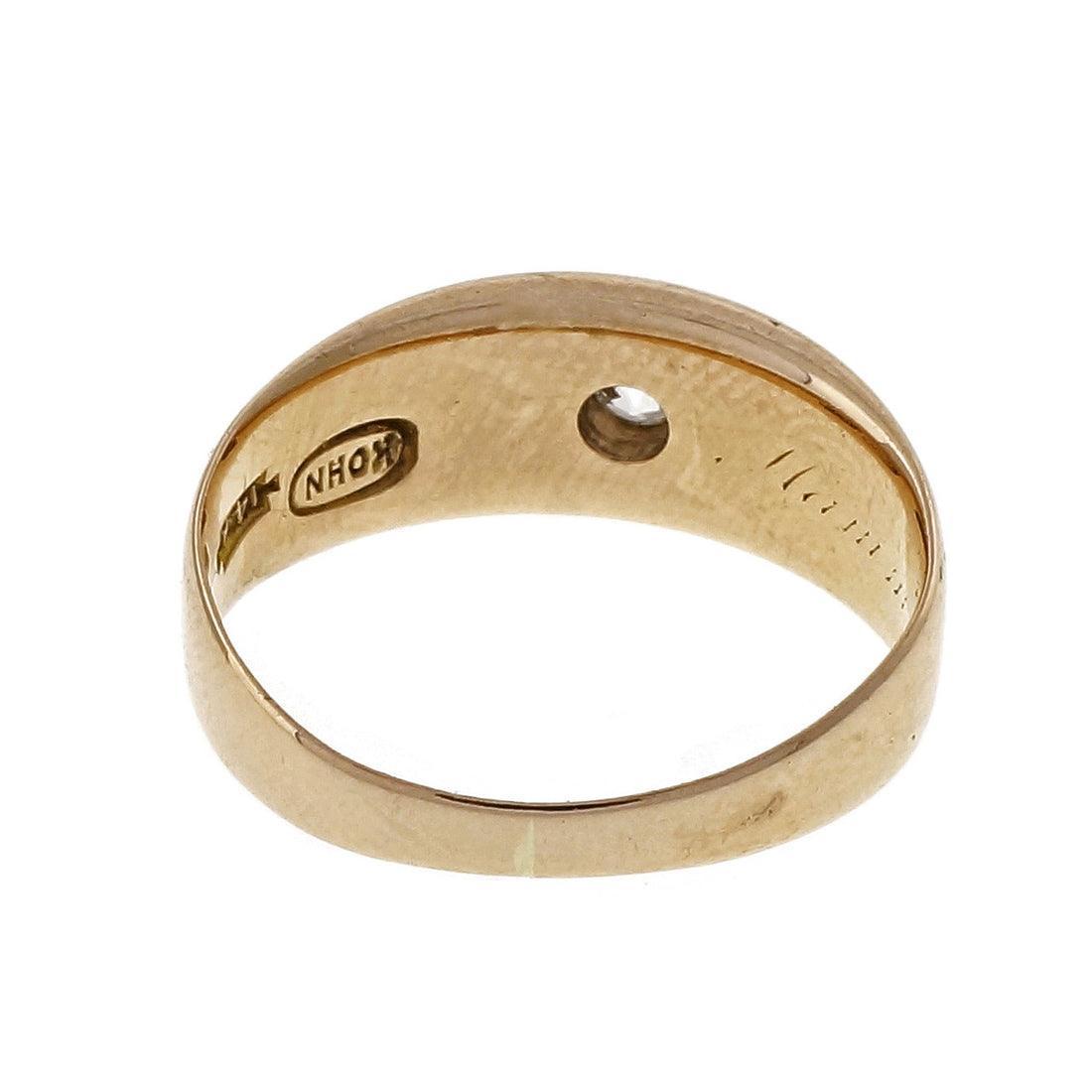 Victorian 1890 Kohn 14k Pink Gold Old European Cut Diamond Band Ring – image 4