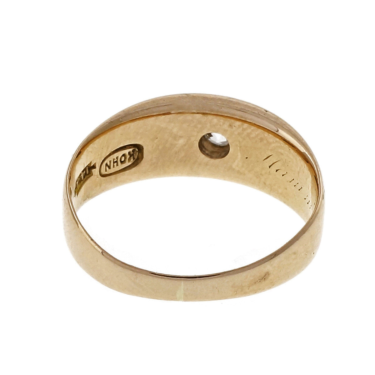Victorian 1890 Kohn 14k Pink Gold Old European Cut Diamond Band Ring – image 4