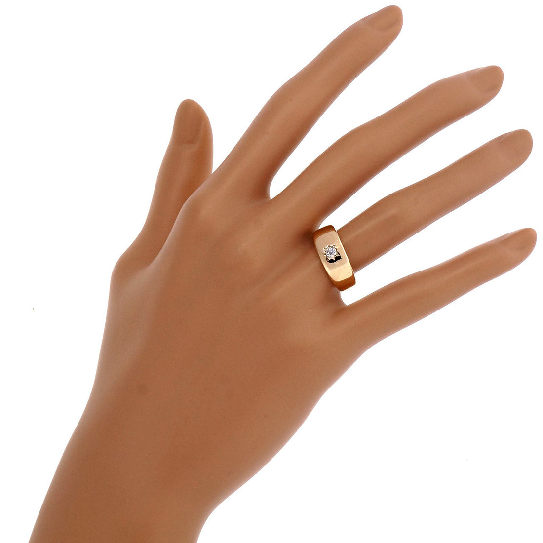 Victorian 1890 Kohn 14k Pink Gold Old European Cut Diamond Band Ring – image 7