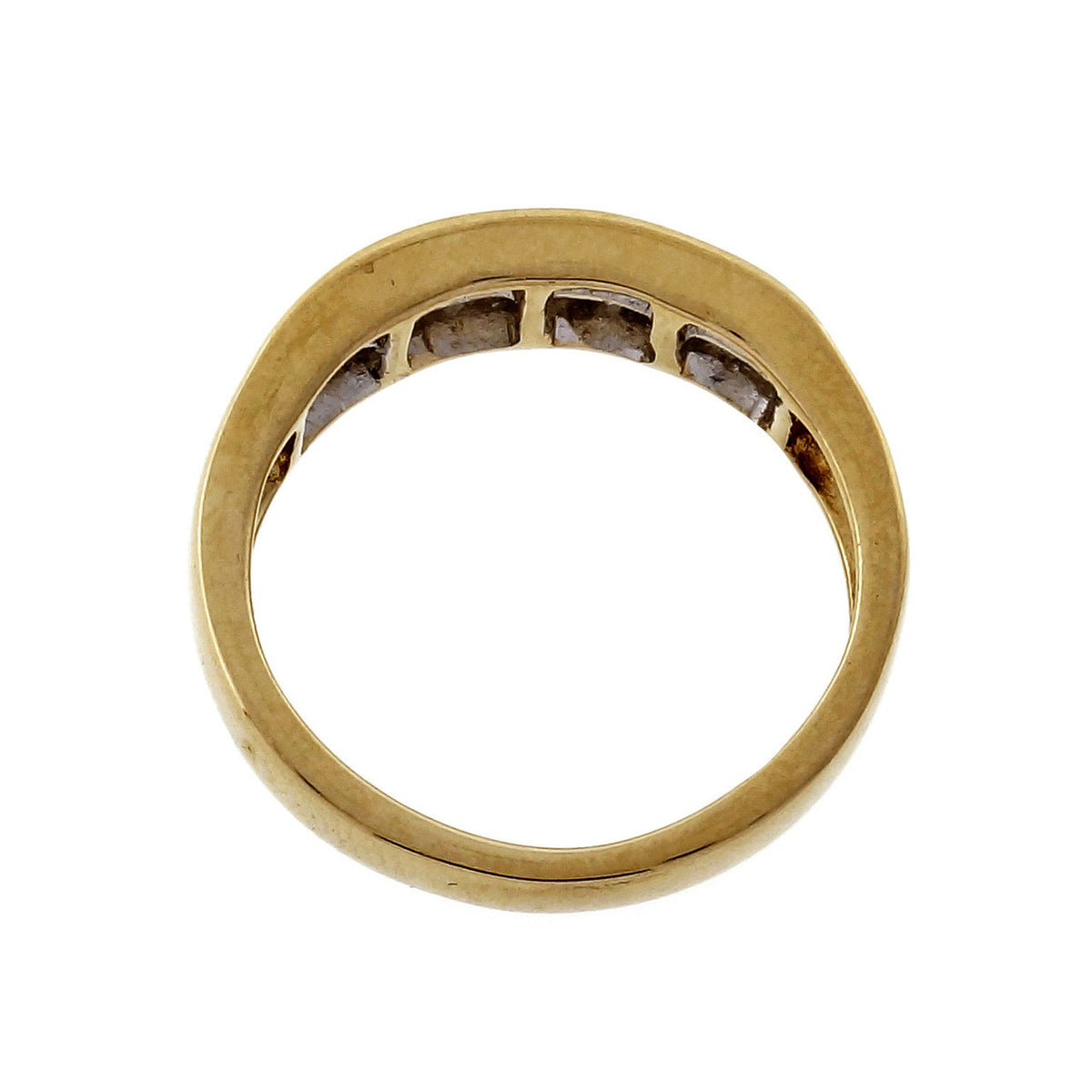 Estate 1.20ct Two Row Princess Cut Fine Diamond Band Ring – image 3