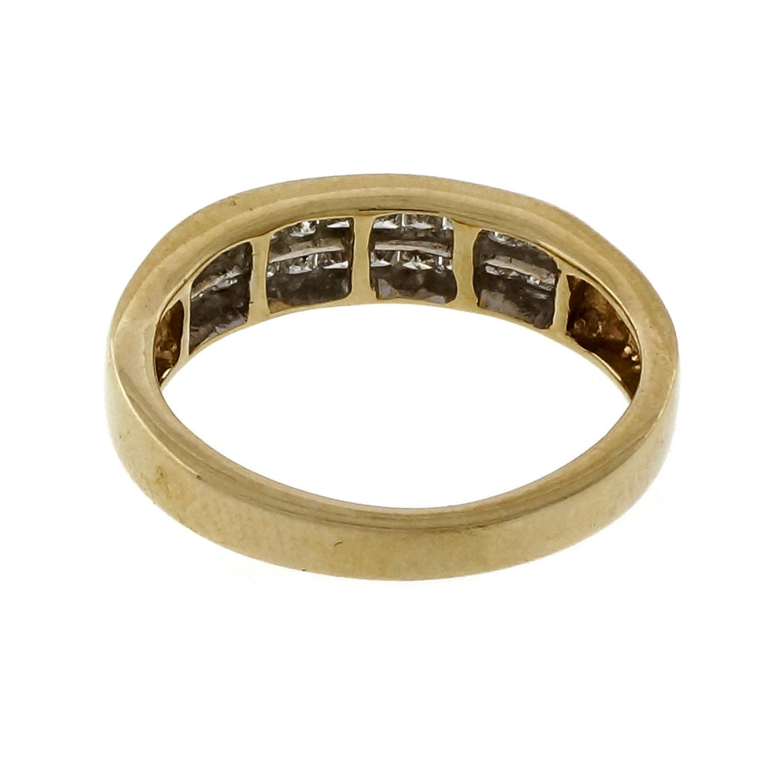 Estate 1.20ct Two Row Princess Cut Fine Diamond Band Ring – image 4