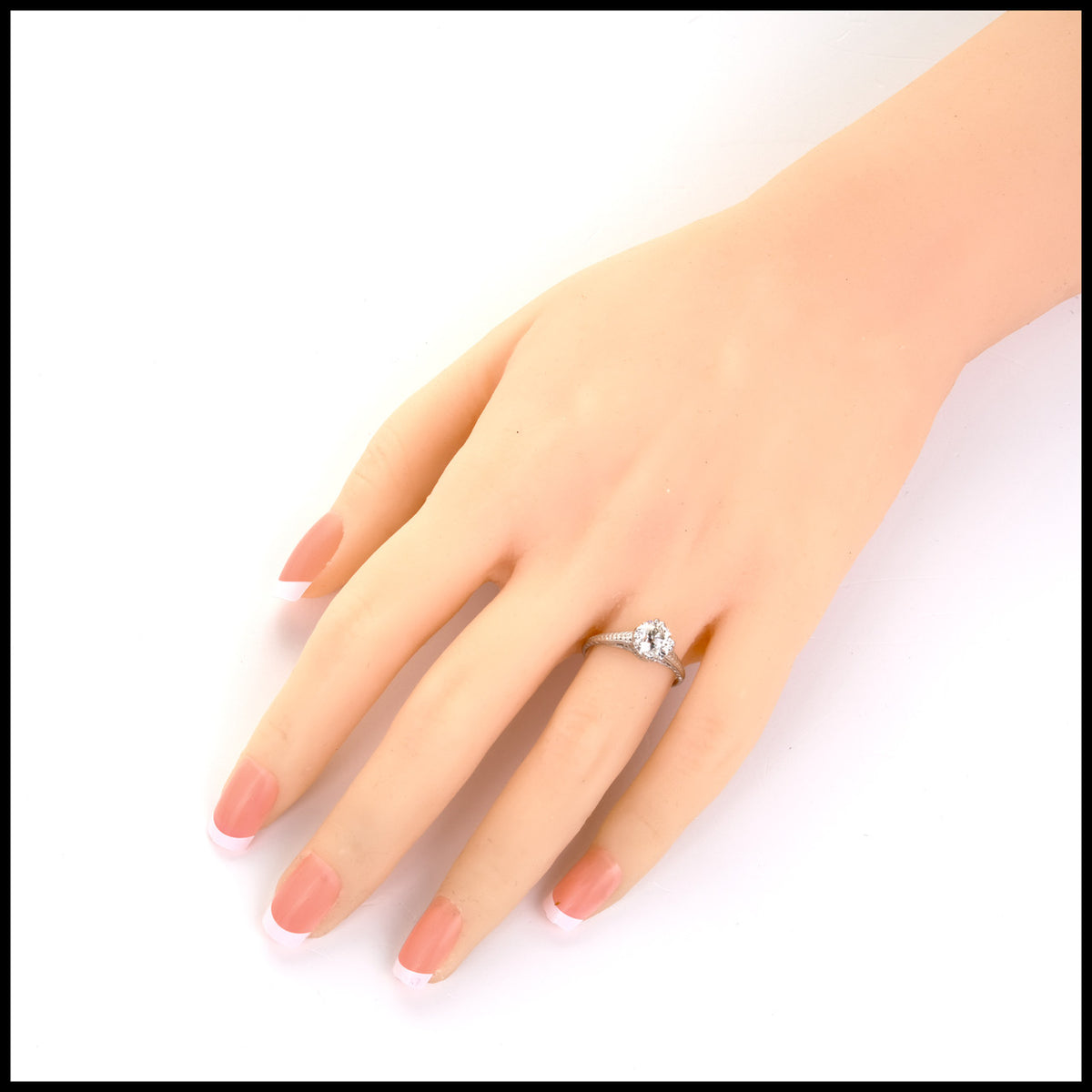 GIA Certified 1.28ct Diamond Filigree Victorian Solitaire Platinum Engagement Ring – image 9