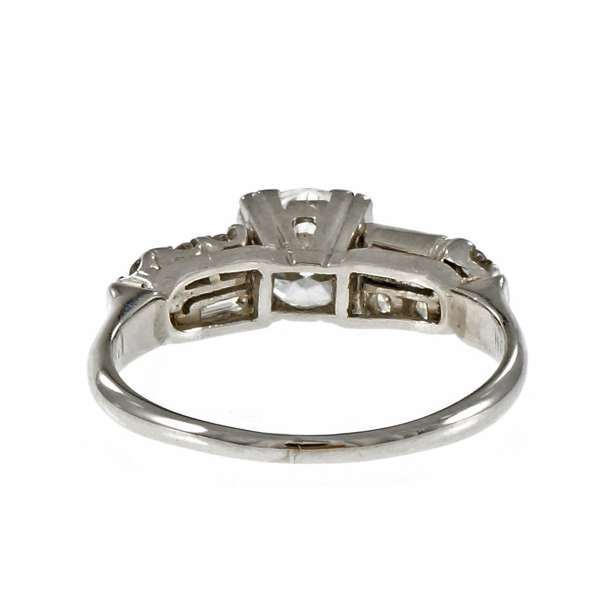 Vintage 1940 Transitional Cut Diamond Engagement Ring Platinum – image 4