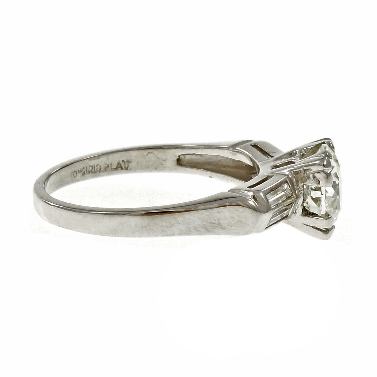 GIA Certified Yellow Green Diamond Engagement Ring Old European Cut Platinum – image 3