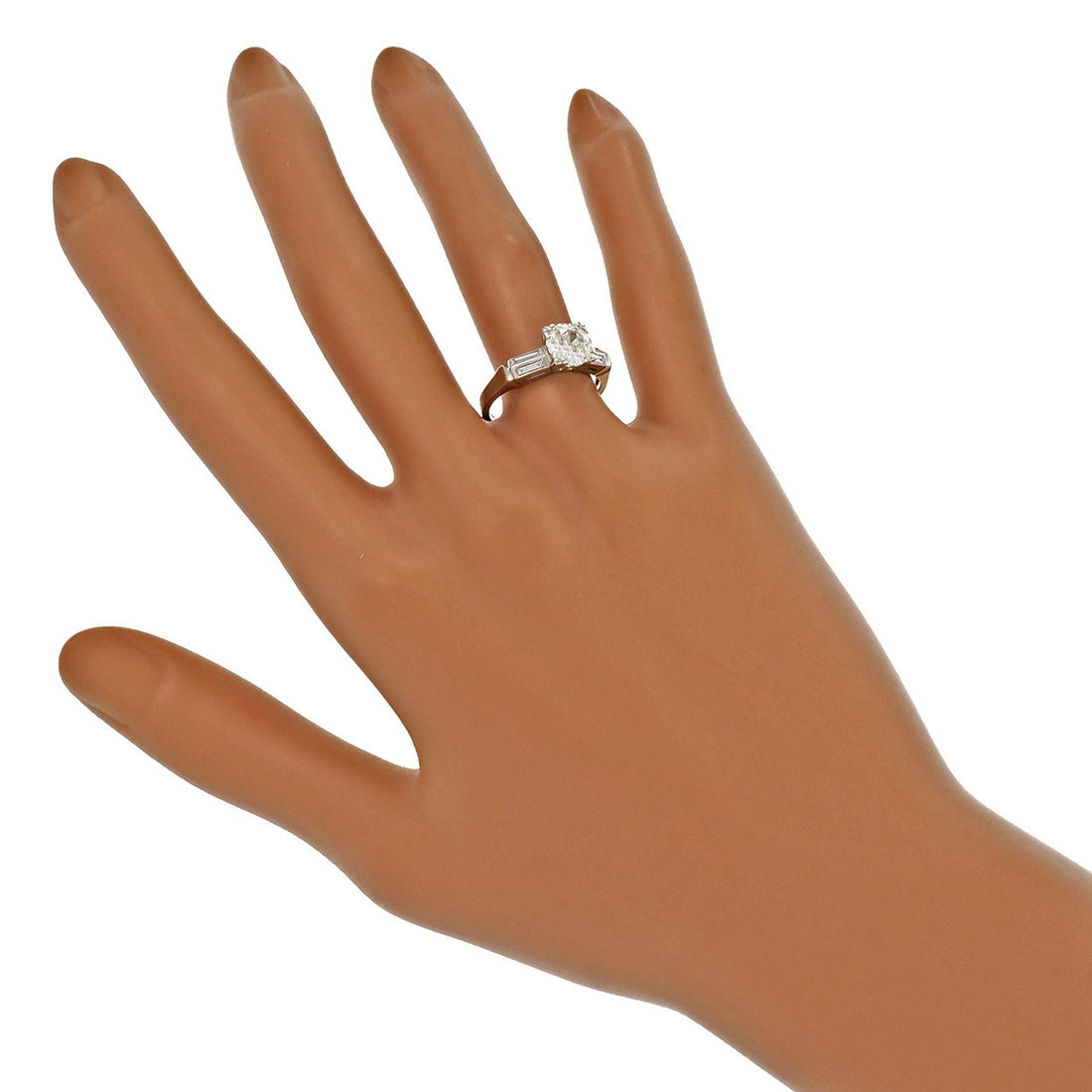 GIA Certified Yellow Green Diamond Engagement Ring Old European Cut Platinum – image 5