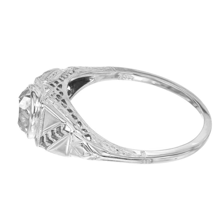 .82 Carat Old Mine Brilliant Cut Diamond Gold Art Deco Engagement Ring – image 5