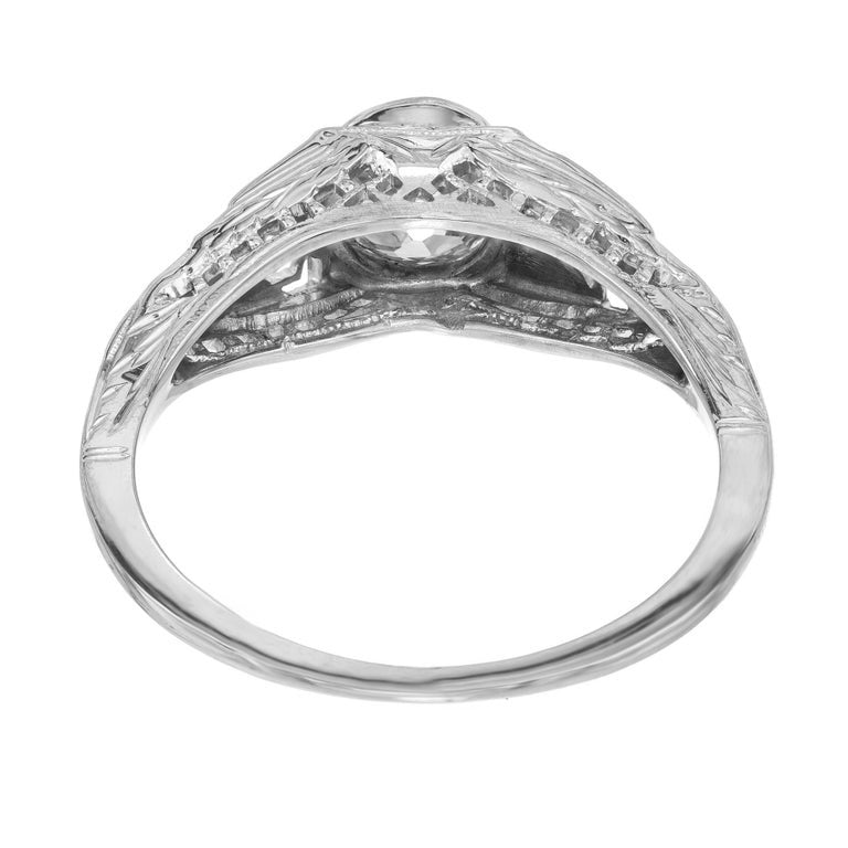 .82 Carat Old Mine Brilliant Cut Diamond Gold Art Deco Engagement Ring – image 4