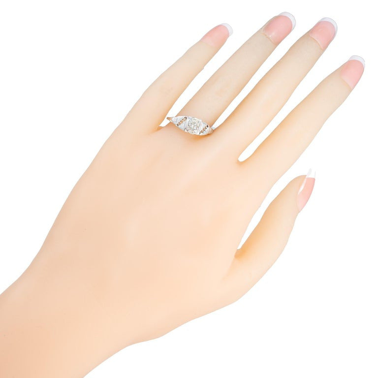 .82 Carat Old Mine Brilliant Cut Diamond Gold Art Deco Engagement Ring – image 6