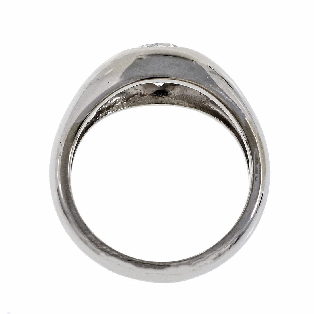 Estate Men’s Old European Brilliant Cut Diamond Ring 14k White Gold – image 6