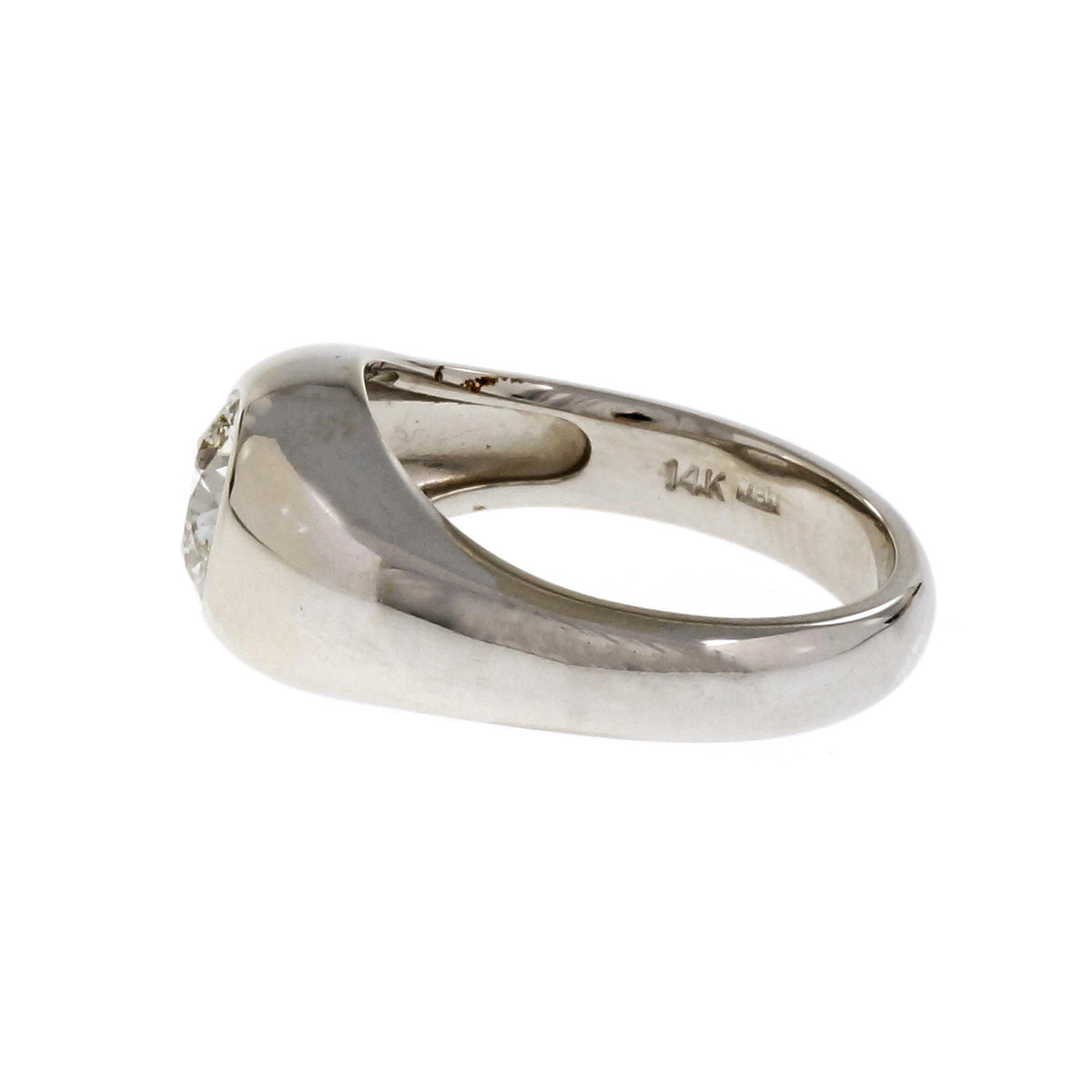 Estate Men’s Old European Brilliant Cut Diamond Ring 14k White Gold – image 4
