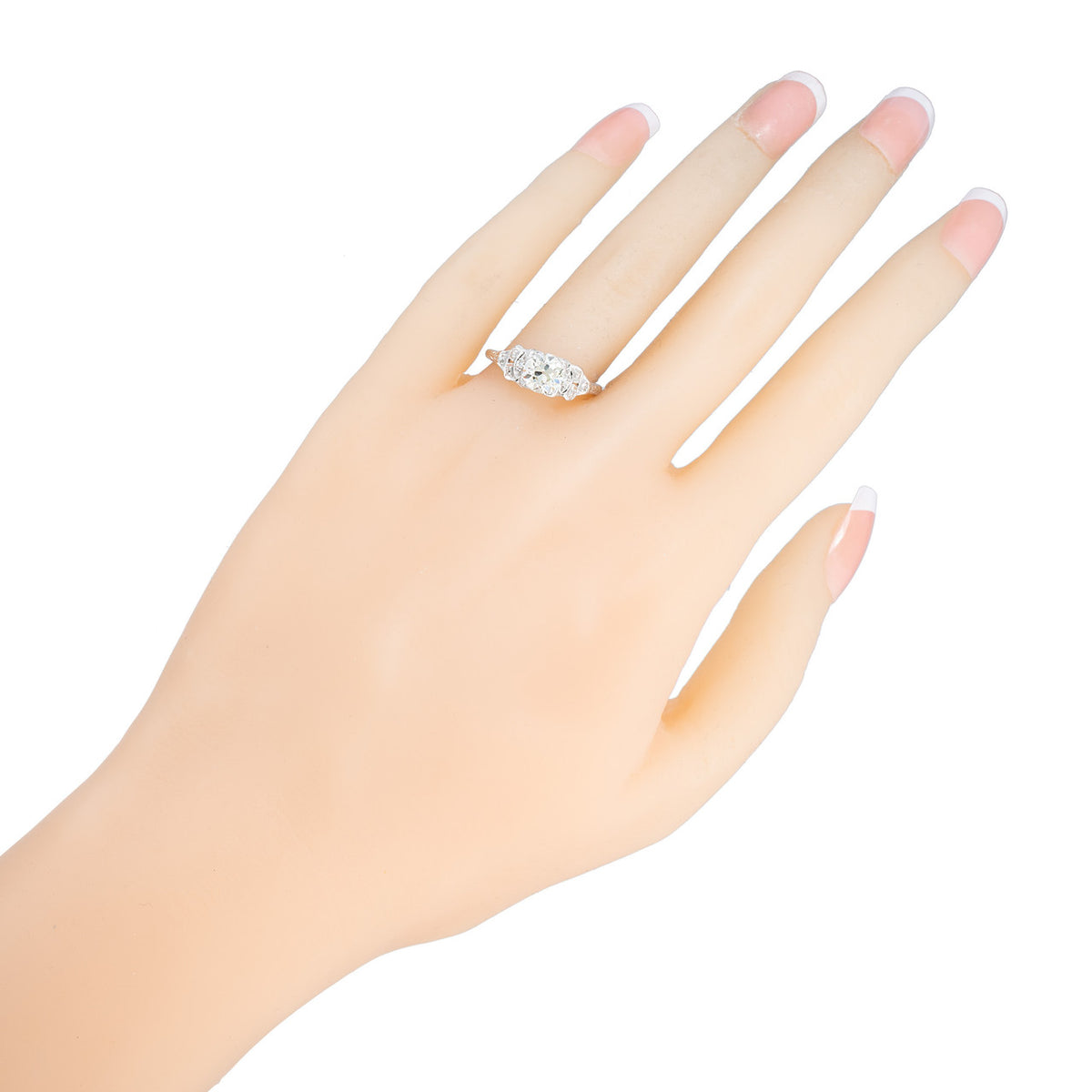 EGL .91 Carat Old European Cut Diamond Platinum Art Deco Engagement Ring – image 5