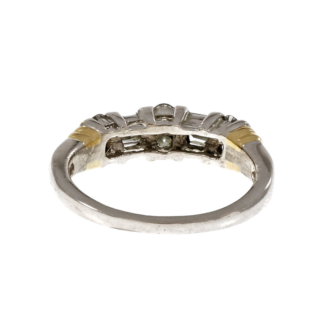 Estate Round Baguette Graduated Diamond Wedding Band Ring Platinum 18k Gold – image 5