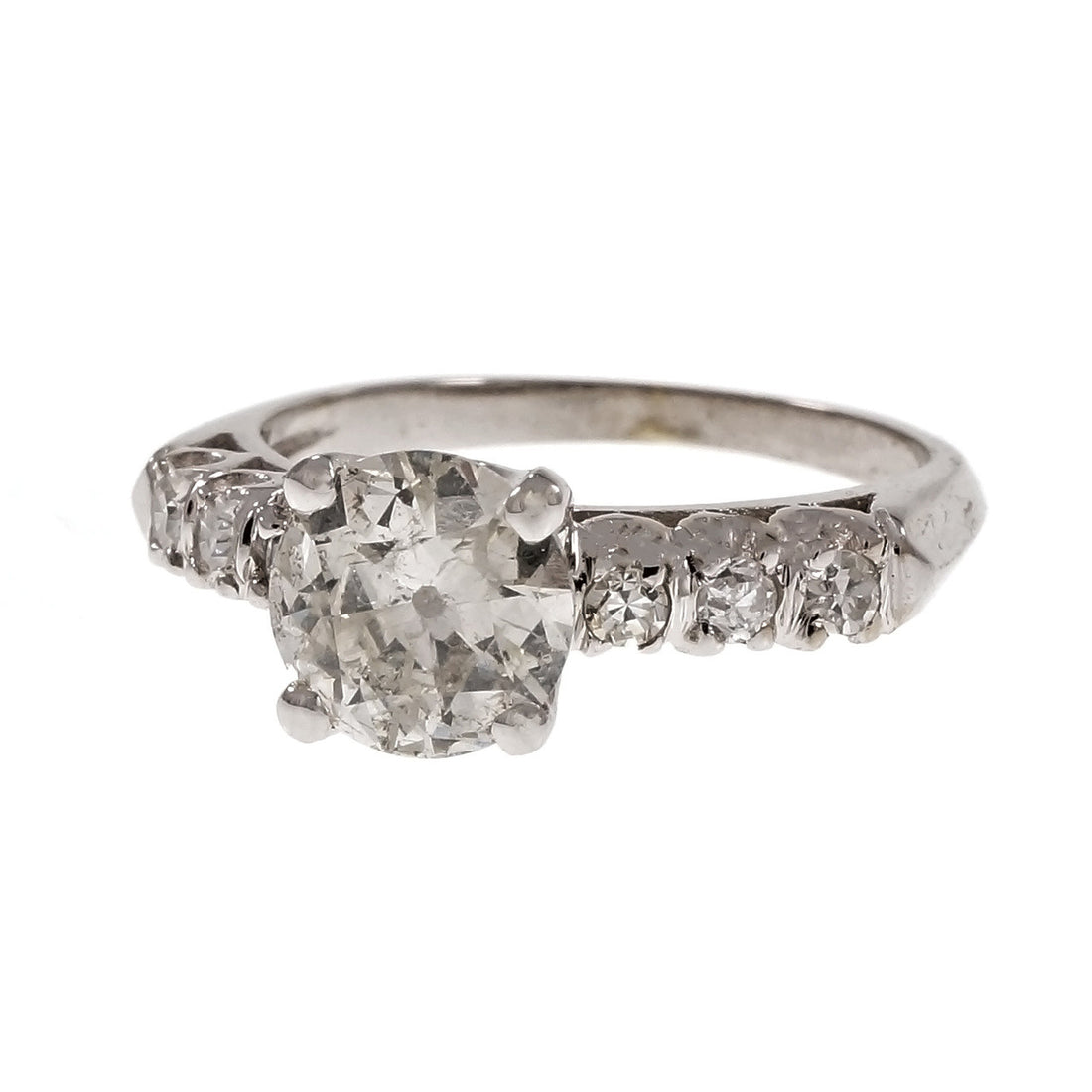 Vintage 1940 Old European Cut Diamond Engagement Ring Platinum – image 2