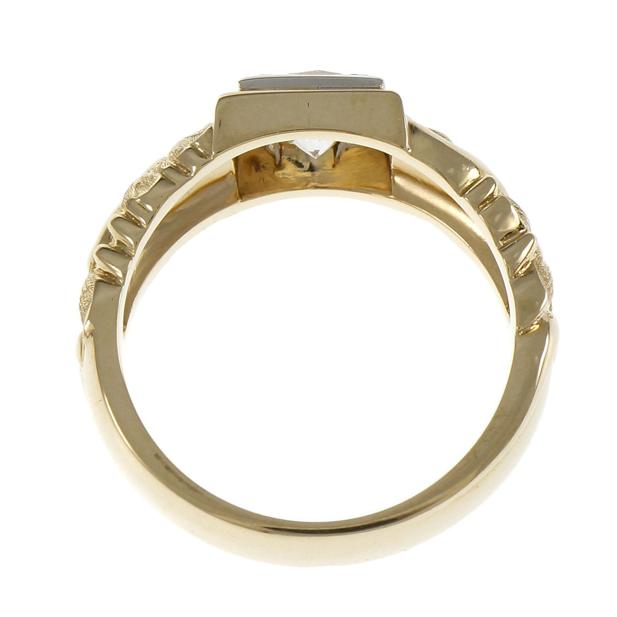 Vintage 1950 Men’s Jabel Ring Transitional Cut Diamond 14k Yellow Gold – image 5