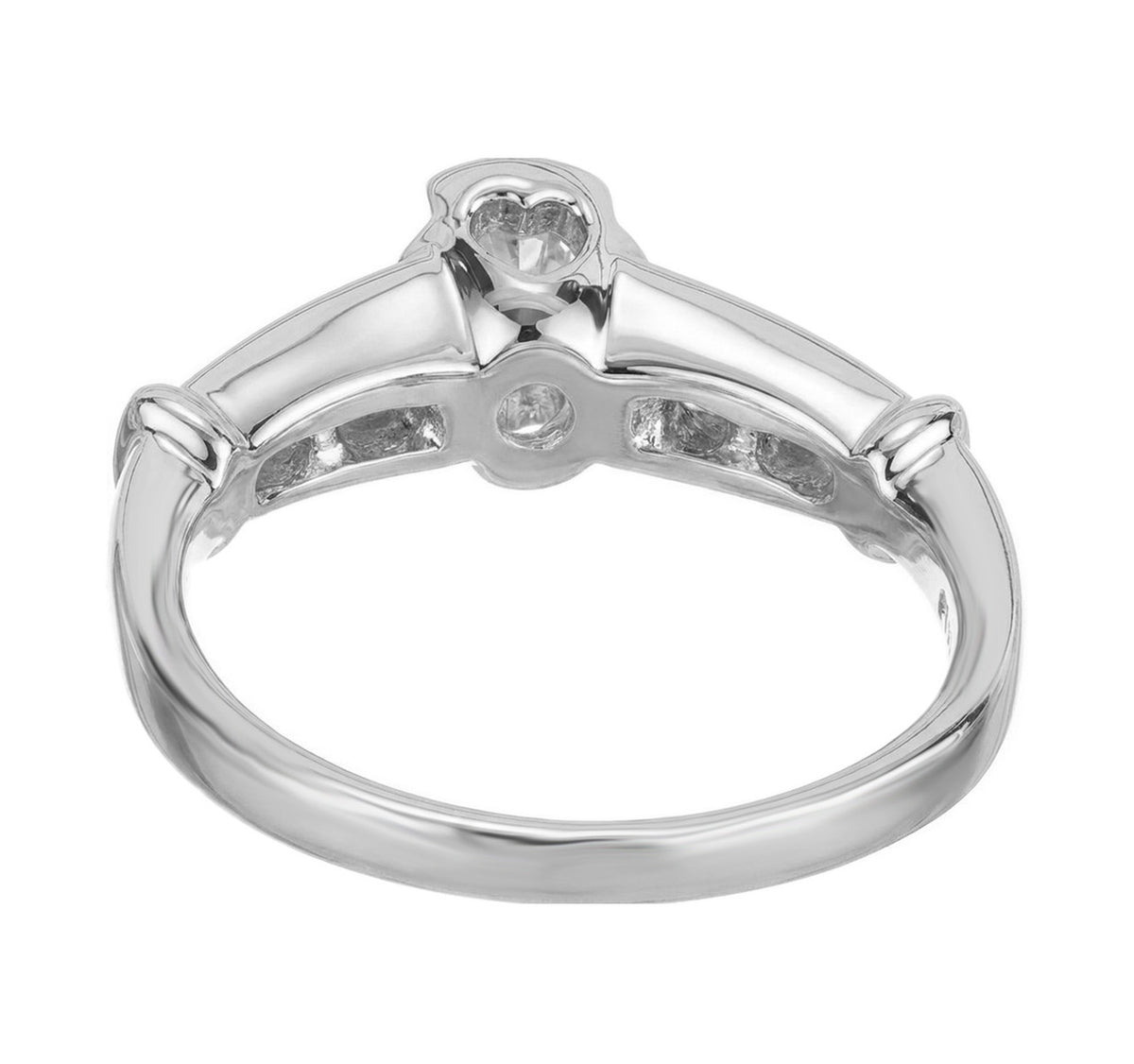 EGL .37 Carat Bezel Set Round Diamond Platinum Engagement Ring – image 7