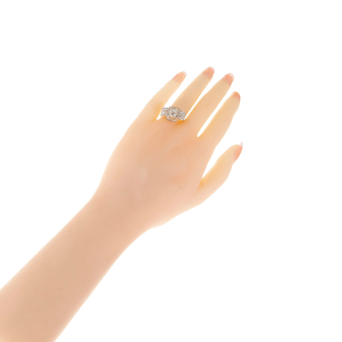 Victorian .60 Carat Diamond Gold Silver Bow Engagement Ring – image 6