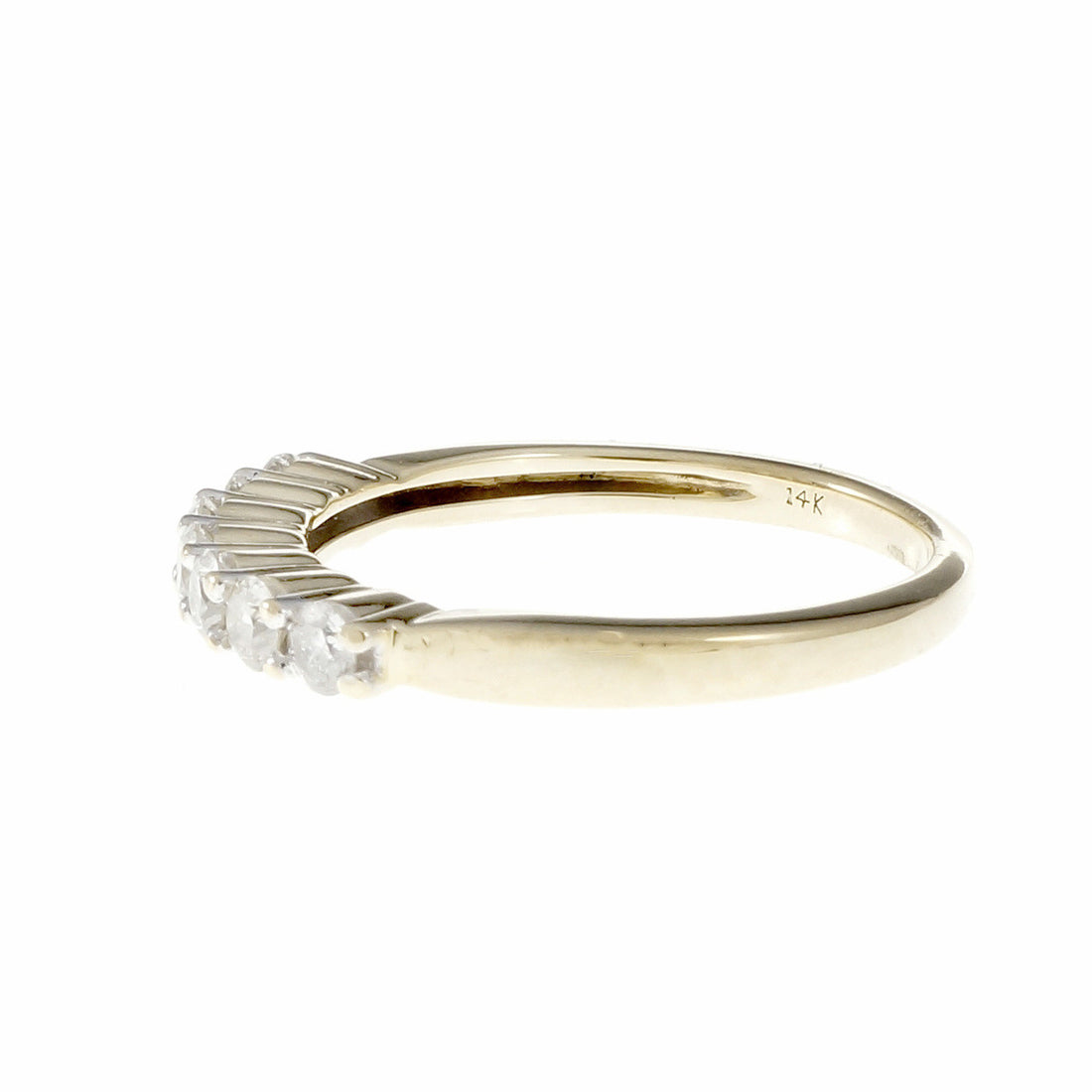 Estate Common Prong 7 Diamond Band 14k Yellow Gold – image 4