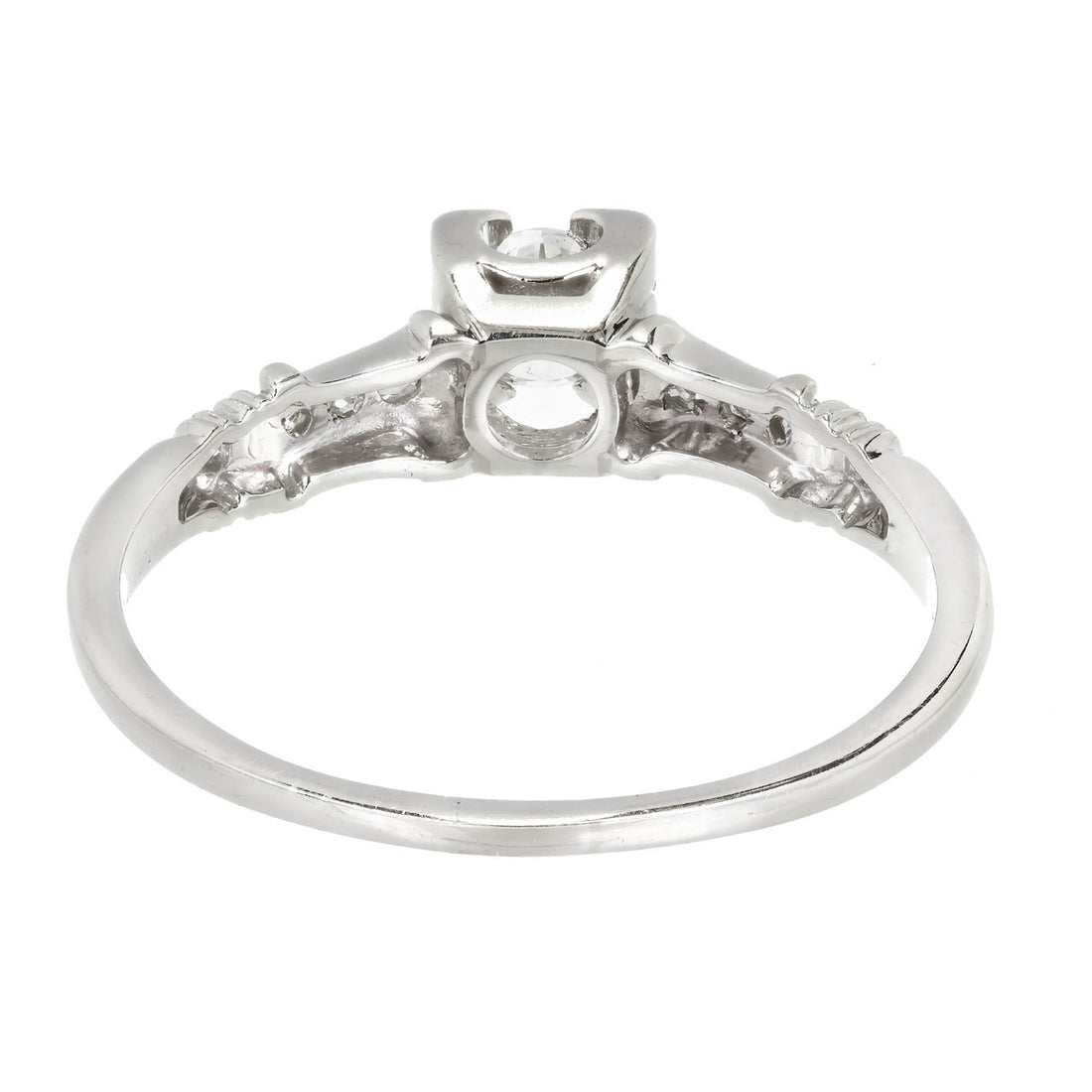 Jabel EGL Certified .30 Carat Round Diamond Platinum Engagement Ring – image 6