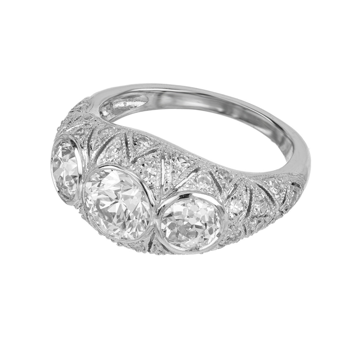 GIA 1.12 Carat Old European Cut Diamond Art Deco Platinum Engagement Ring – image 7