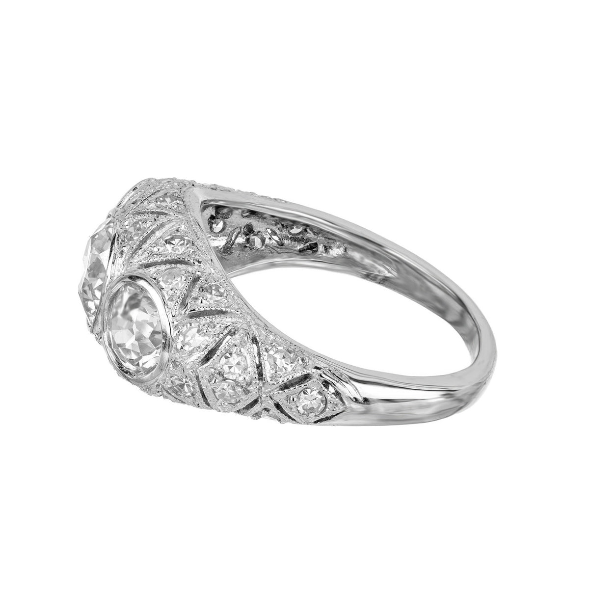 GIA 1.12 Carat Old European Cut Diamond Art Deco Platinum Engagement Ring – image 5