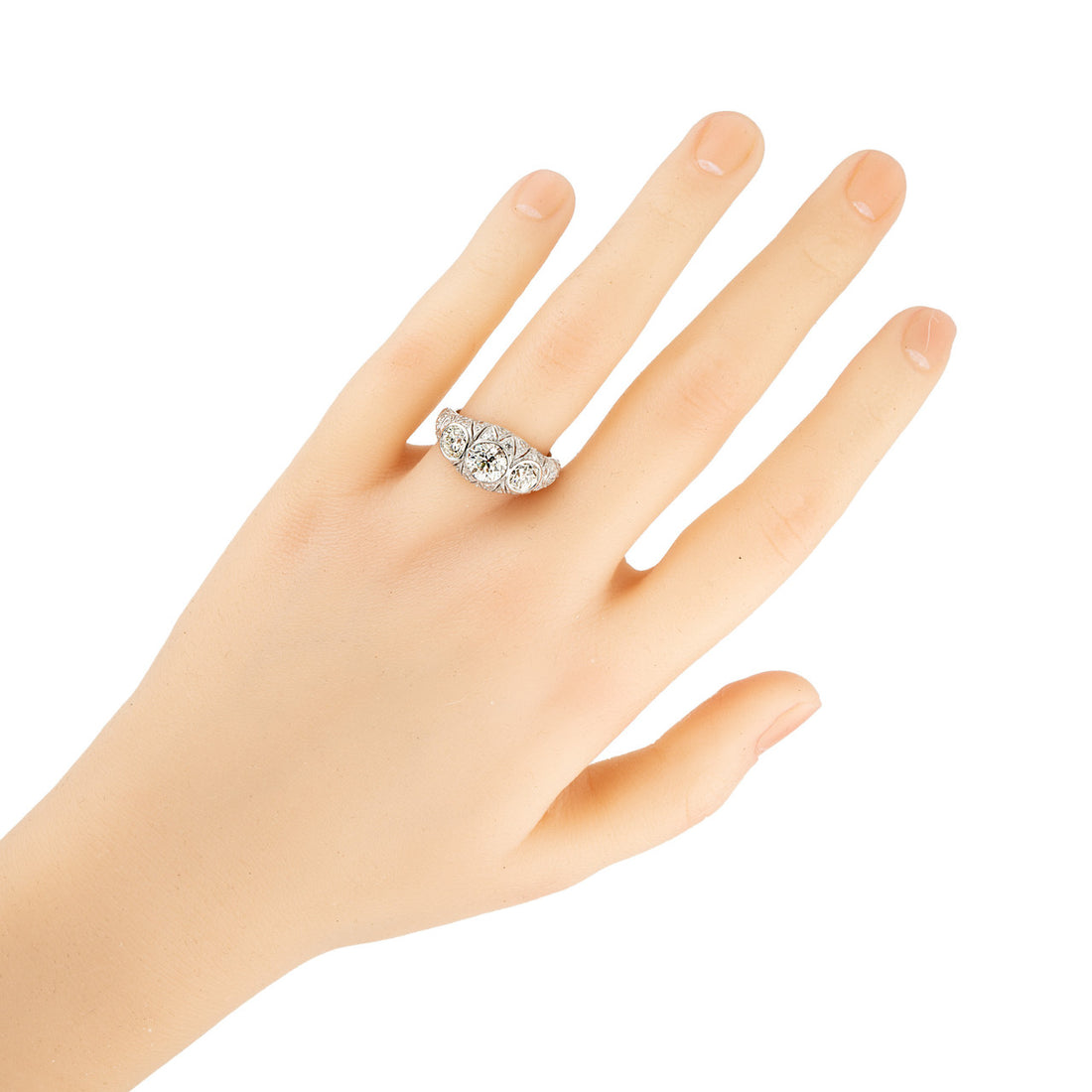 GIA 1.12 Carat Old European Cut Diamond Art Deco Platinum Engagement Ring – image 6