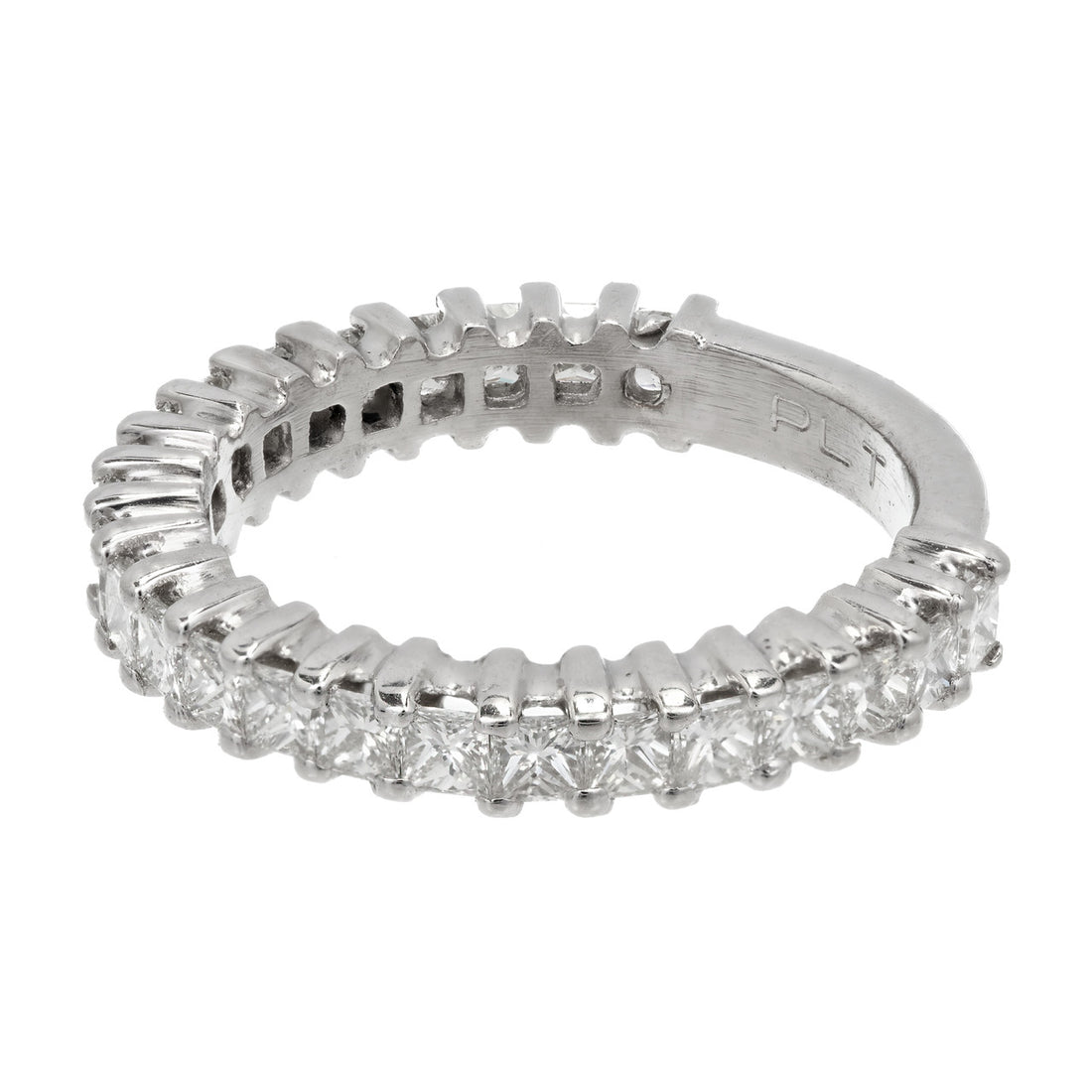 1.92 Carat Diamond Platinum Wedding Band Ring – image 3