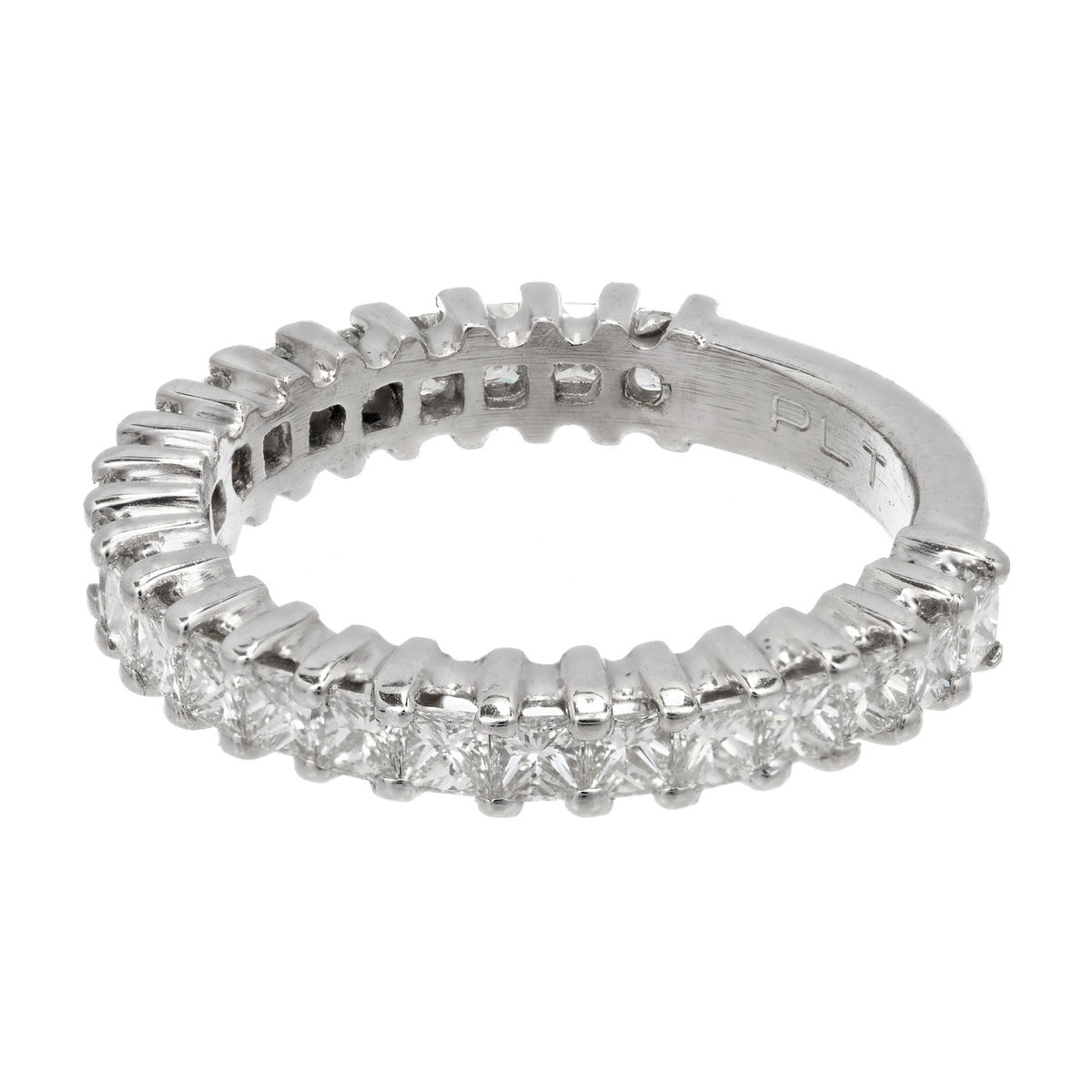 1.92 Carat Diamond Platinum Wedding Band Ring – image 3