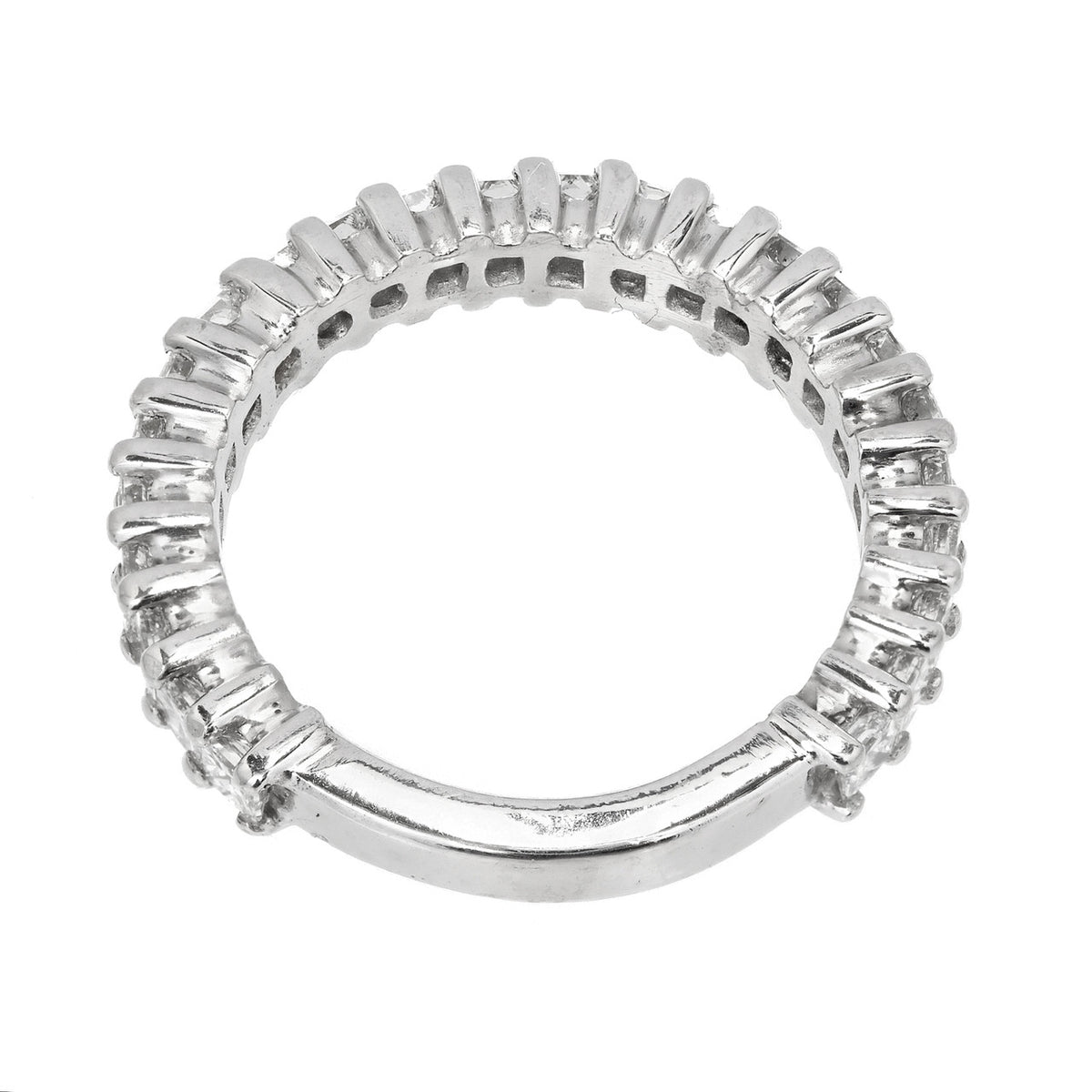 1.92 Carat Diamond Platinum Wedding Band Ring – image 6