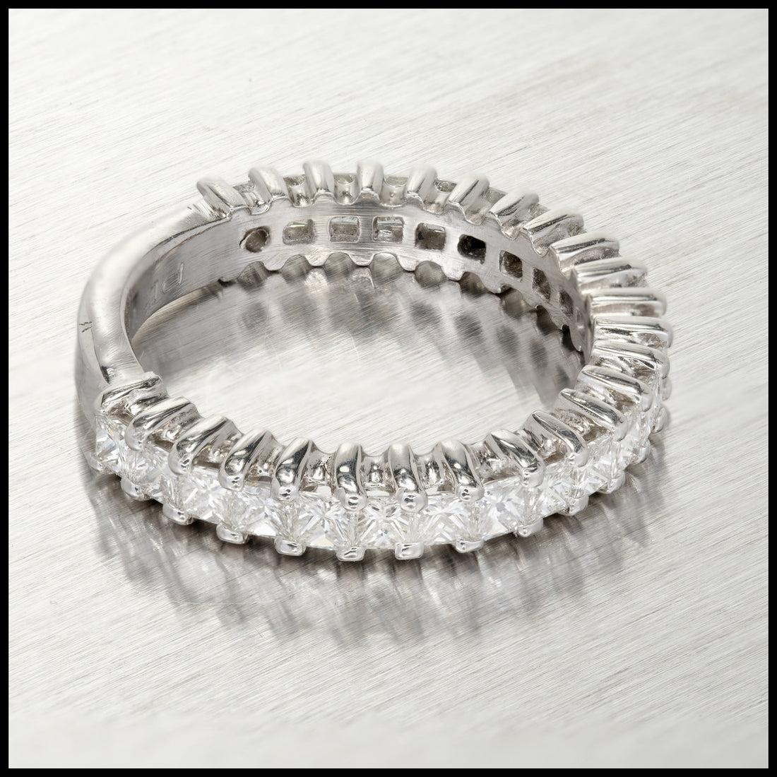 1.92 Carat Diamond Platinum Wedding Band Ring – image 7