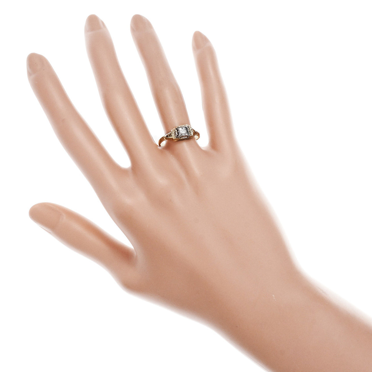 Vintage 1940 Diamond Engagement Ring 14k Rose & White Gold – image 6