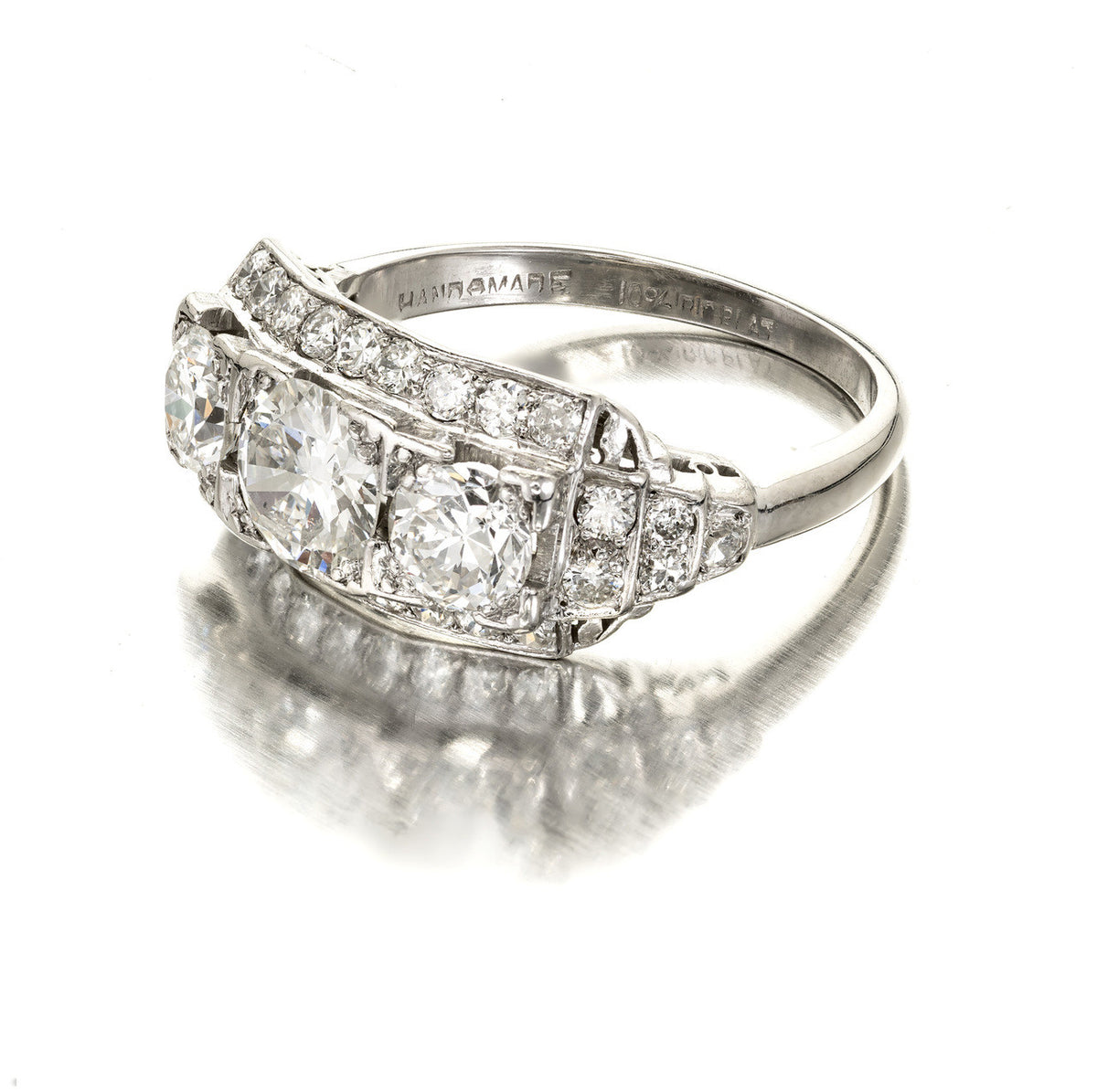 Art Deco 1935 .87 Carat Diamond Platinum Engagement – image 9